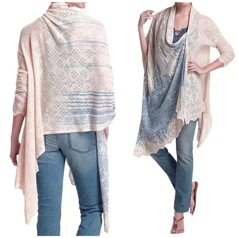 Anthropologie Delft Sweater Wrap Small / Medium ART TO WEAR Artisanal NWT - Picture 5 of 14